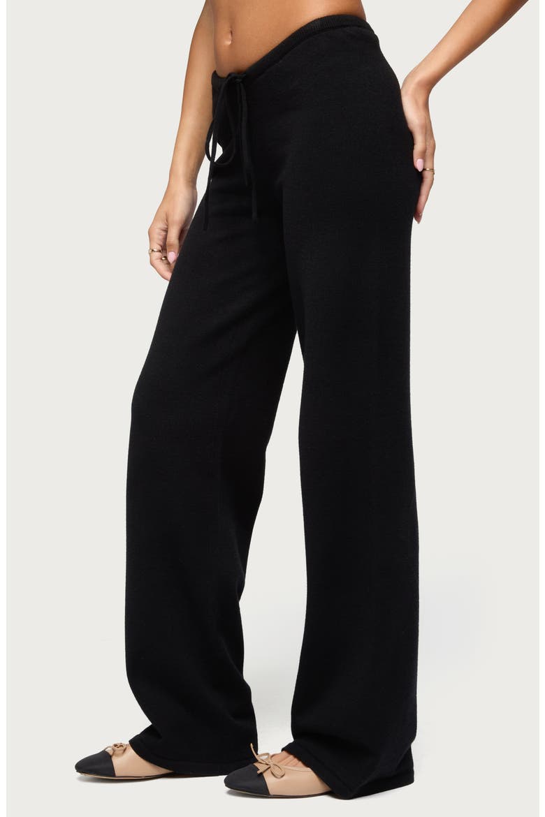 Montanna Low Rise Knit Drawstring Pants, Alternate, color, BLACK