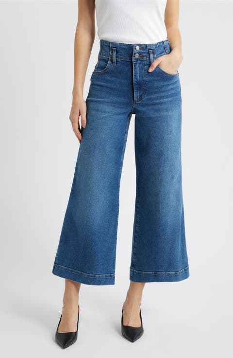 The Seamed High Waist Ankle Wide Leg Jeans (Charity)
