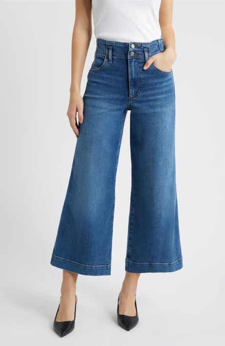 The Seamed High Waist Ankle Wide Leg Jeans