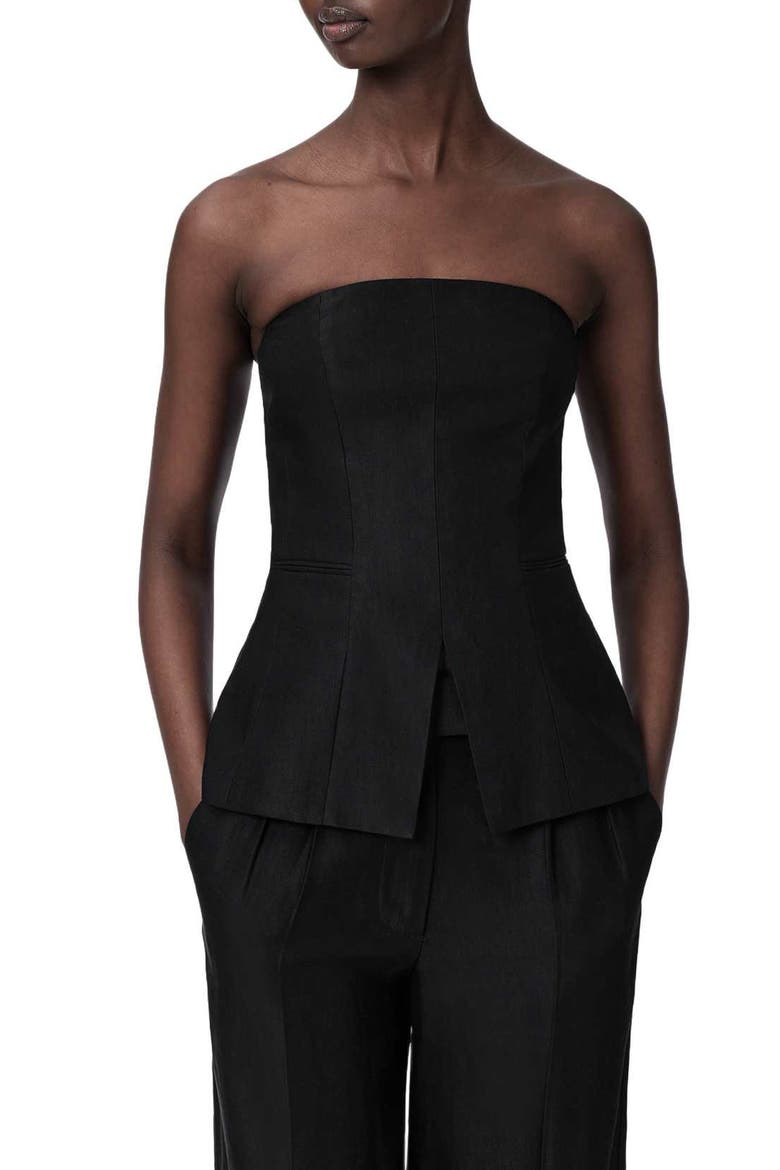 Charley Strapless Top, Main, color, BLACK