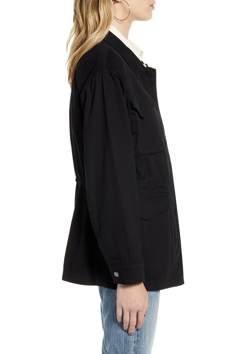 Levi's® Cotton Oversize Military Jacket, Alternate, color, BLACK
