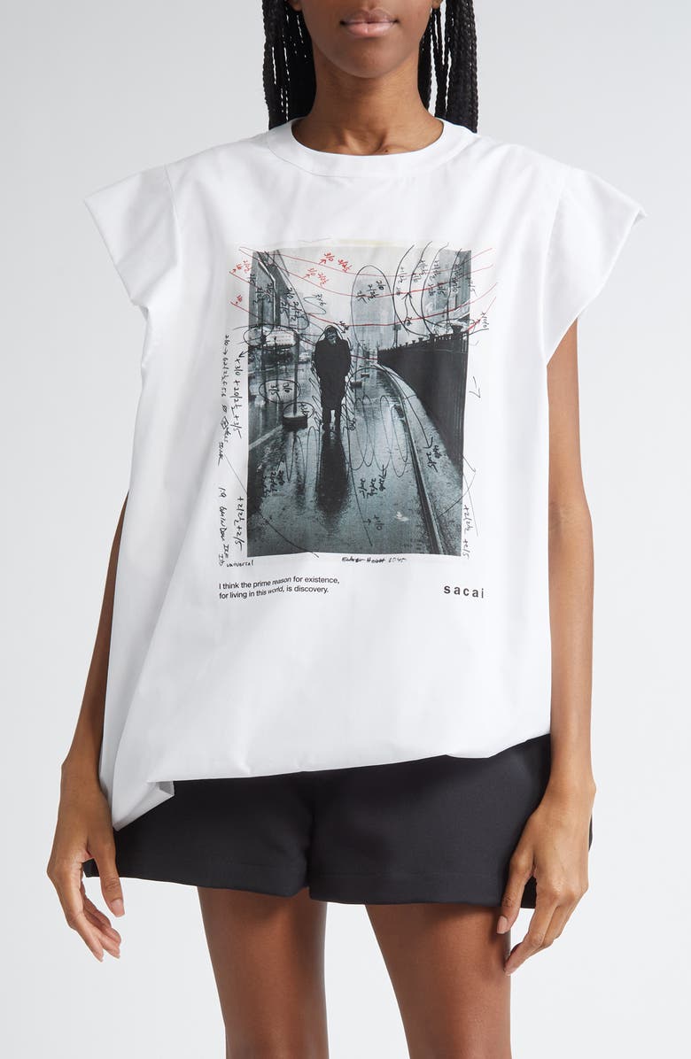 Sacai James Dean Poplin Top, Main, color, 