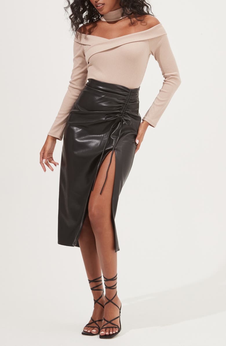 ASTR the Label Alondra Faux Leather Skirt, Alternate, color, 