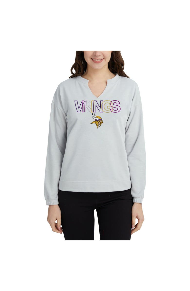 CONCEPTS SPORT Women's Concepts Sport Gray Minnesota Vikings Sunray Notch Neck Long Sleeve T-Shirt, Alternate, color, 