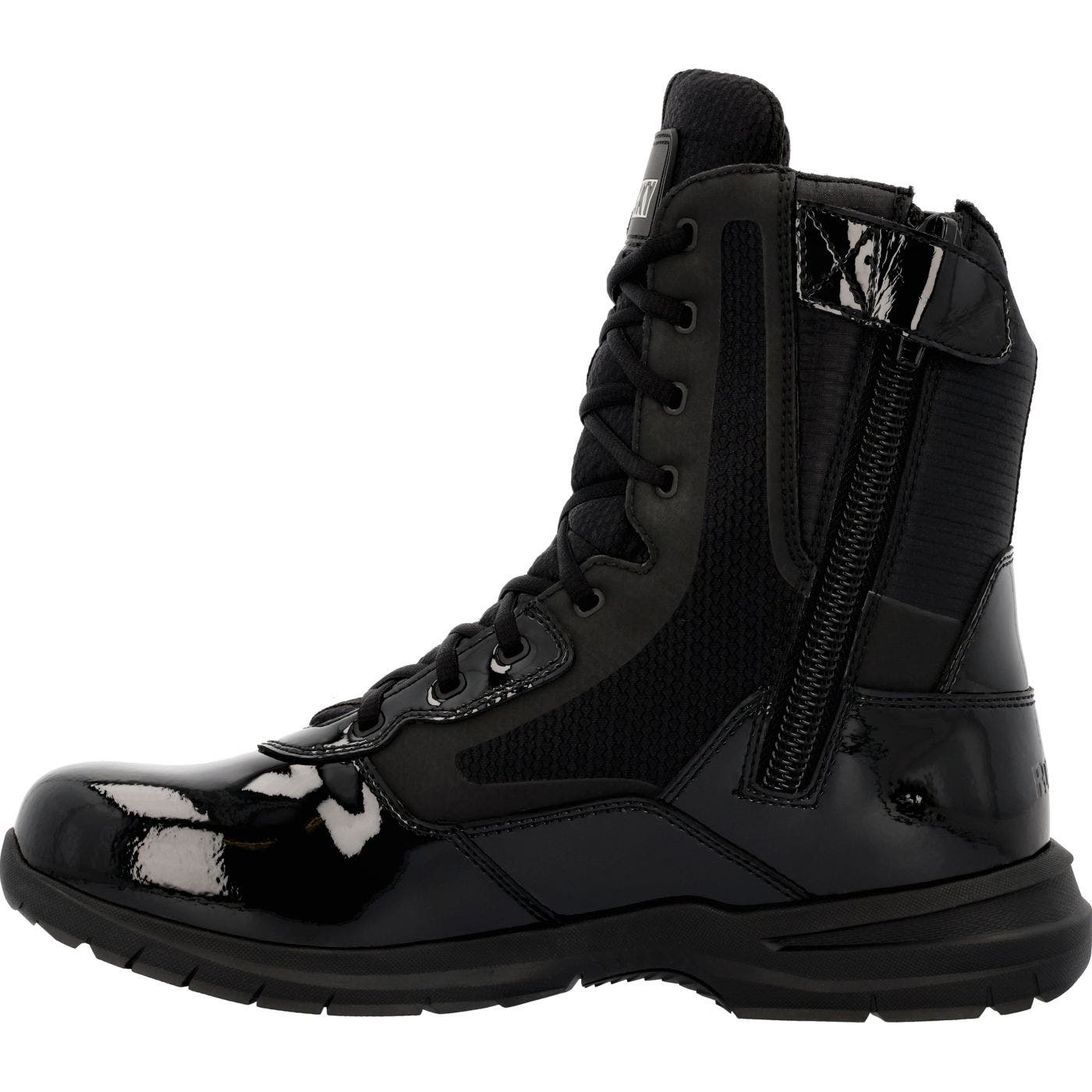 Rocky 8" Black Side Zip Public Service Boot, Alternate, color, Black