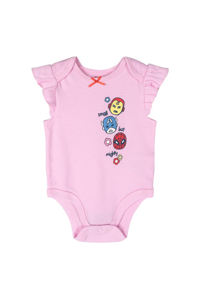 5-Pack One Piece Bodysuits, Alternate, color, Avengers Pink Multi