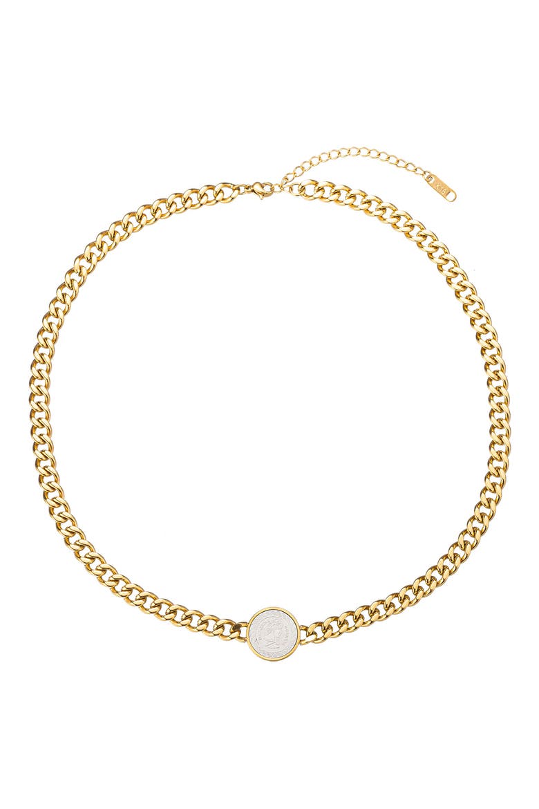 Emily Coin Pendant Necklace, Main, color, GOLD