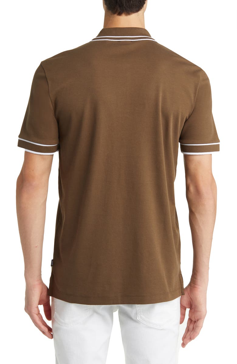 BOSS Parlay Tipped Cotton Polo, Alternate, color, Open Green