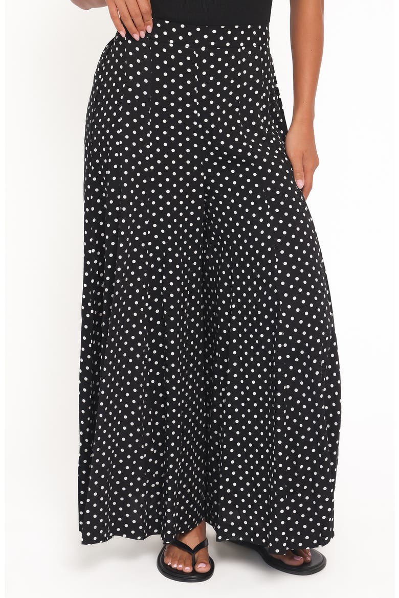 Neveah Polka Dot Wide Leg Pants, Main, color, BLACK POLKA DOT