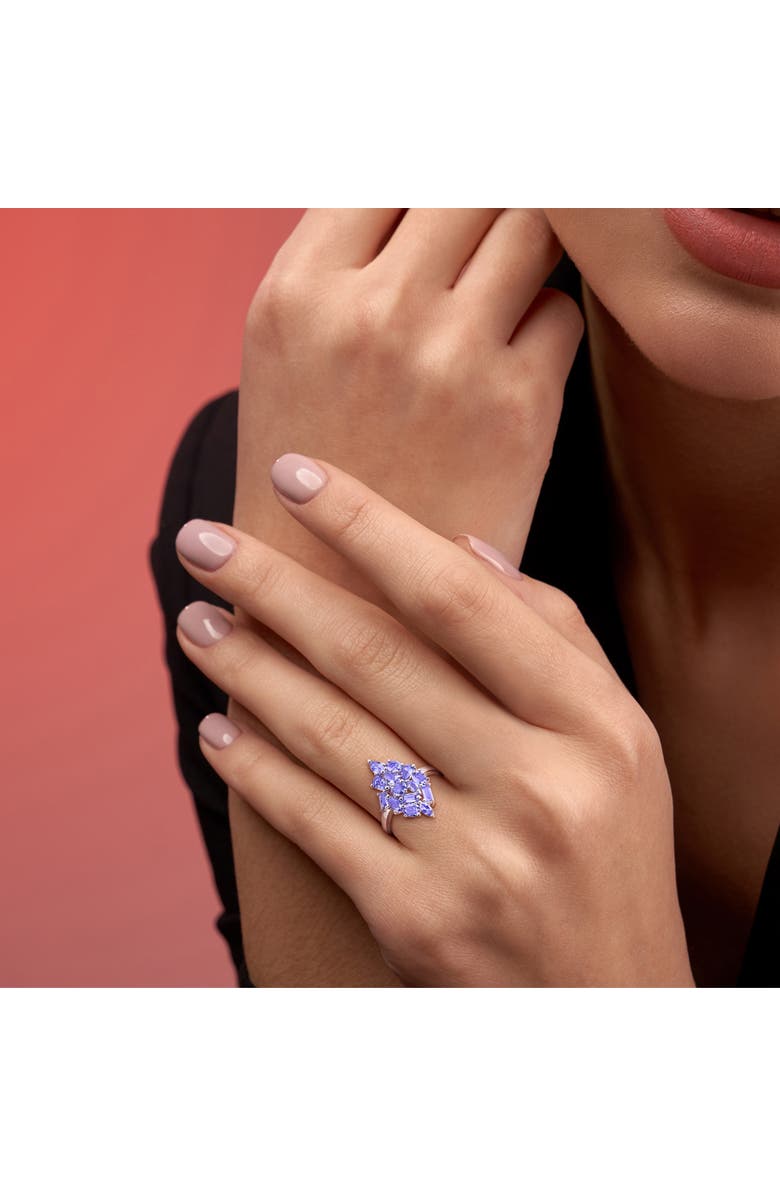Julianna B. Gemstone Cluster Cocktail Ring Sterling Silver, Alternate, color, Tanzanite