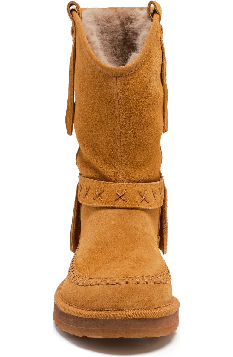 Free People Faye Fringe Faux Fur Boot, Alternate, color, Toffee Suede