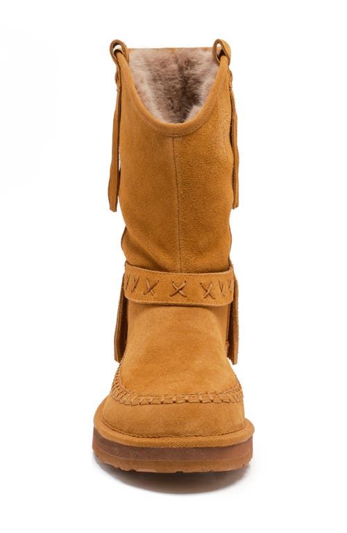 Free People Faye Fringe Faux Fur Boot In Brown
