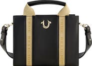 True Religion Licensed Faux Leather Mini Tote Bag with Branded Straps