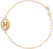MESHMERISE Diamond Initial Disc Bracelet
