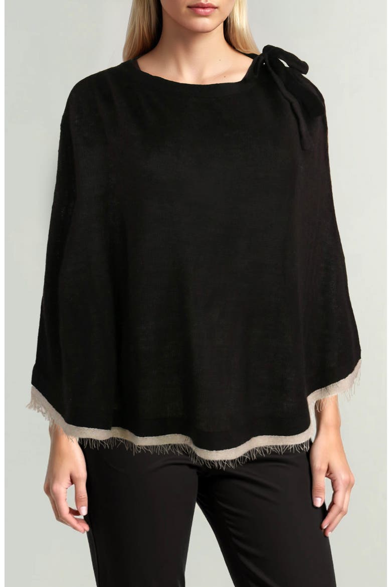 Merino Wool Blend Knit Poncho, Main, color, BROWN/ NILE BROWN