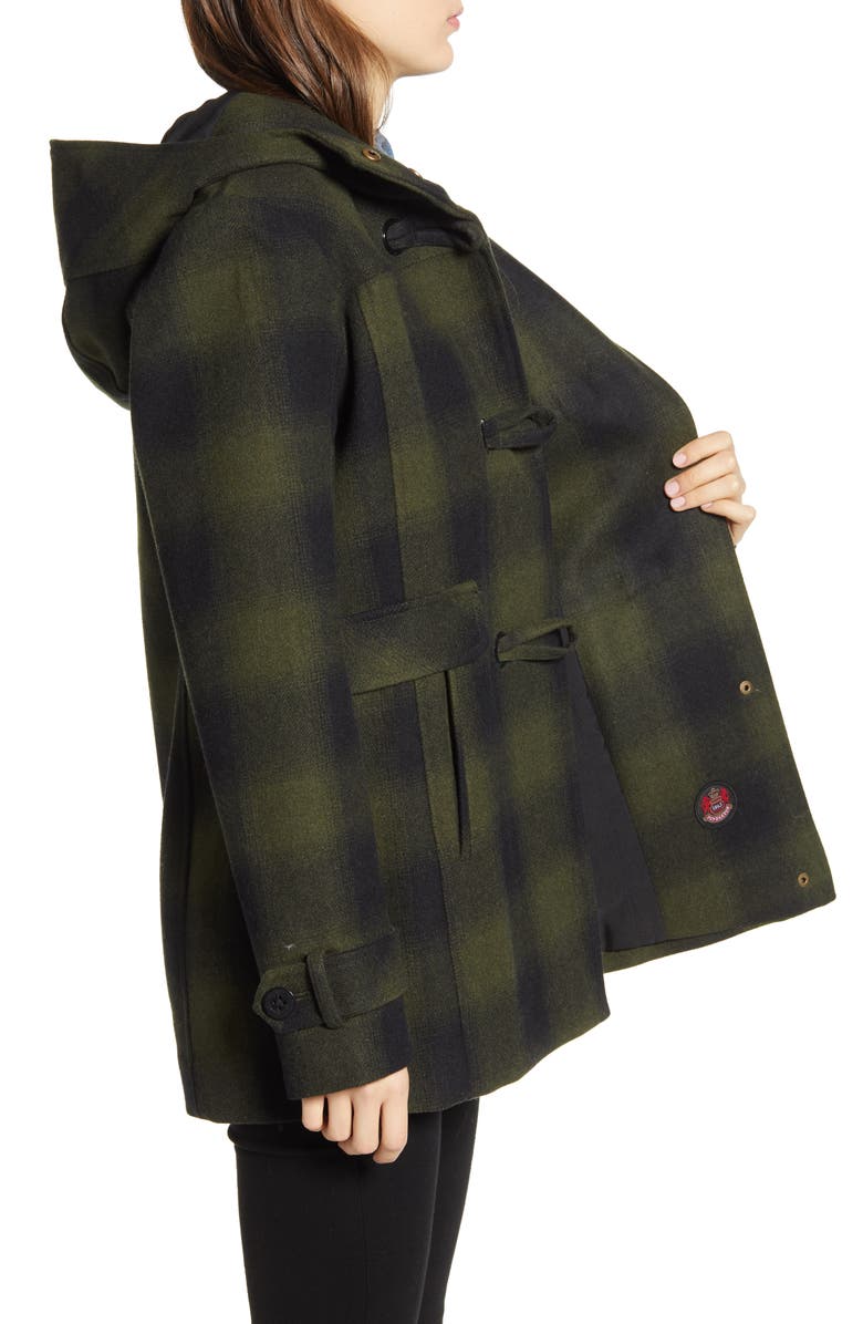 Pendleton Roslyn Plaid Wool Blend Duffle Coat, Alternate, color,