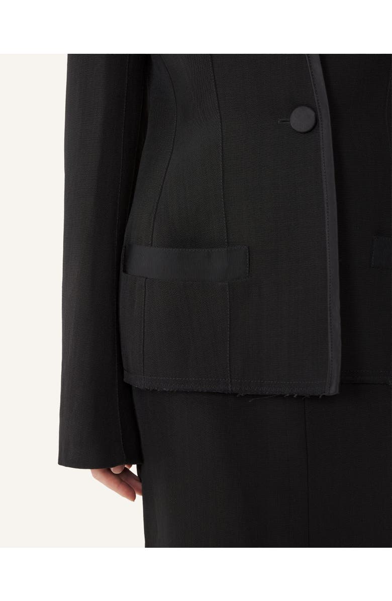 Lanvin Silk And Viscose Open-Back Jacket, Alternate, color, Black