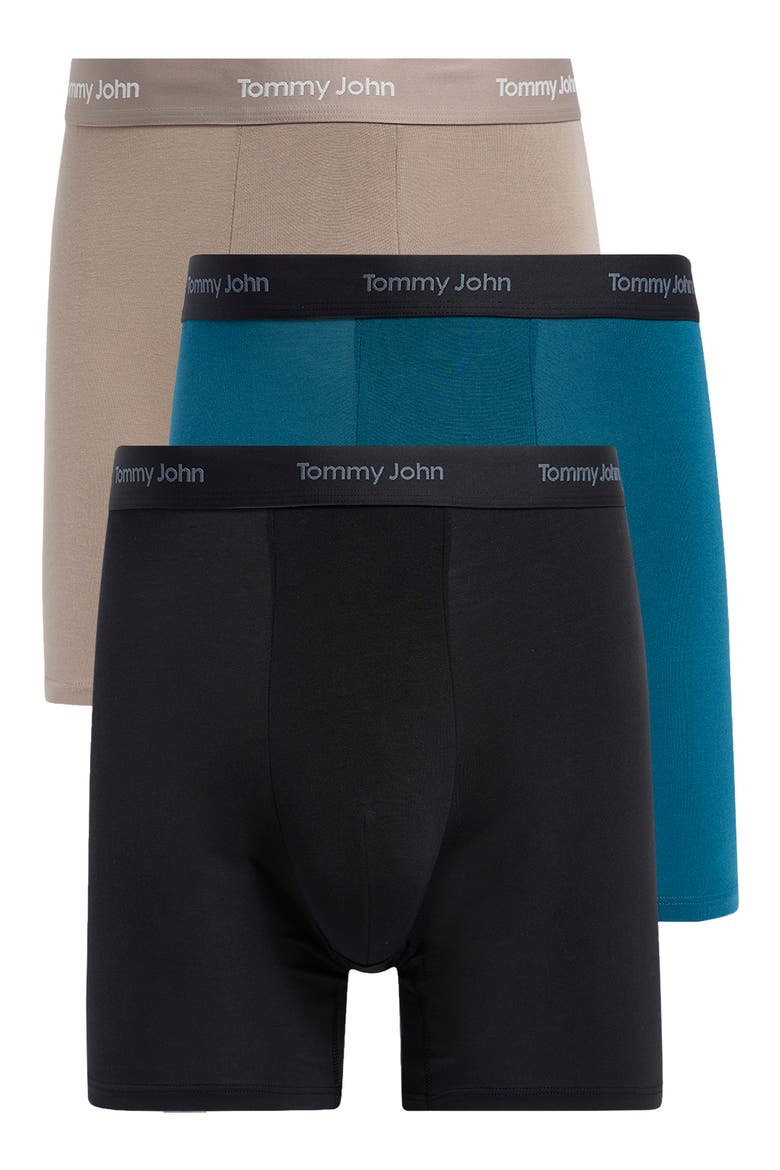 Men's 3-Pack Essential Second Skin Modal Blend Boxer Briefs, Main, color, BLACK, LEGION BLUE, CINDERS