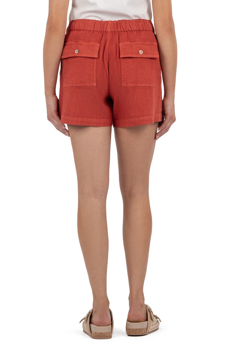KUT from the Kloth Katana Drawstring Linen Blend Shorts, Alternate, color, Clay
