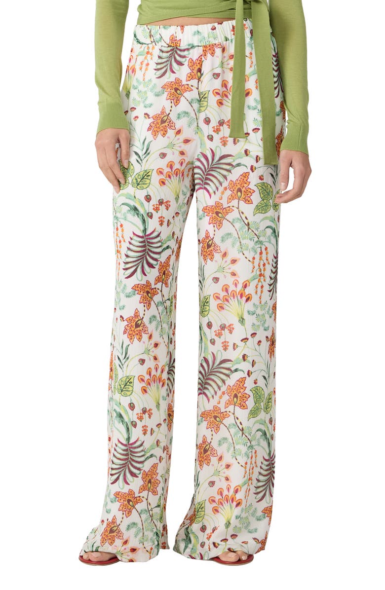 Diane von Furstenberg Verick Print Wide Leg Pants, Main, color, Miragevine White
