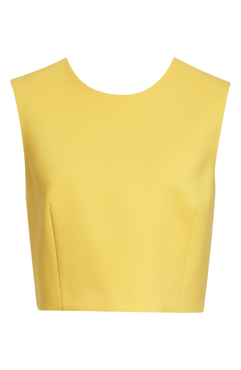 Carolina Herrera Stretch Virgin Wool Crop Top, Main, color, Daffodil