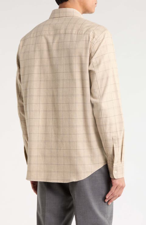 Windowpane Weekend Long Sleeve Button-Up Shirt