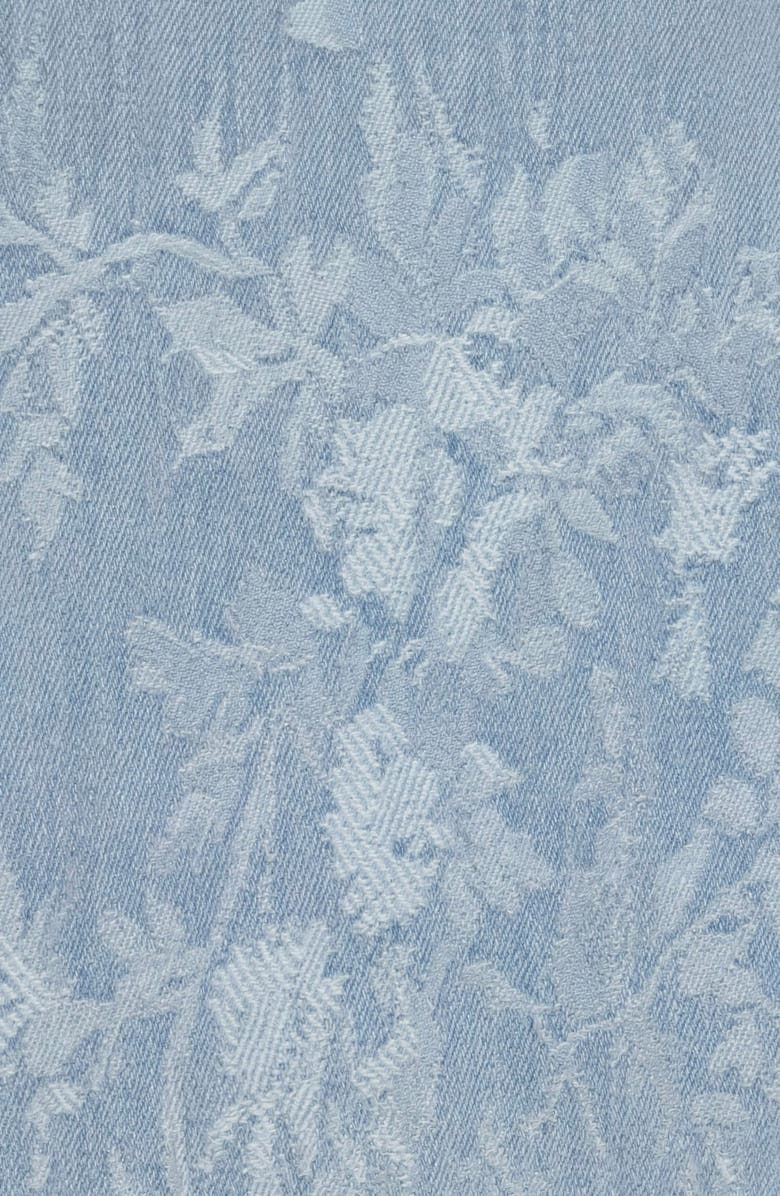 Modenaire Floral Jacquard Denim Jacket, Alternate, color, Light Blue