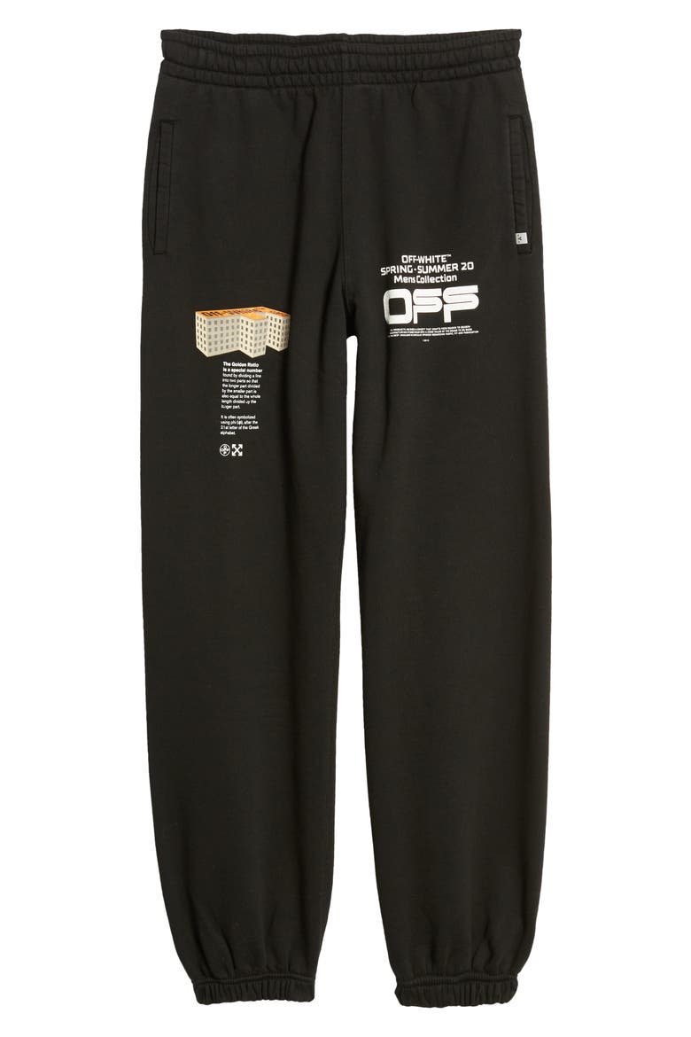 Wavy Line Logo Slim Sweatpants, Alternate, color, BLACK WHITE