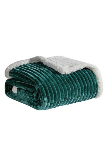 Luxury Home Plush Reversible Plain Weave Corduroy Faux Shearling Blanket
