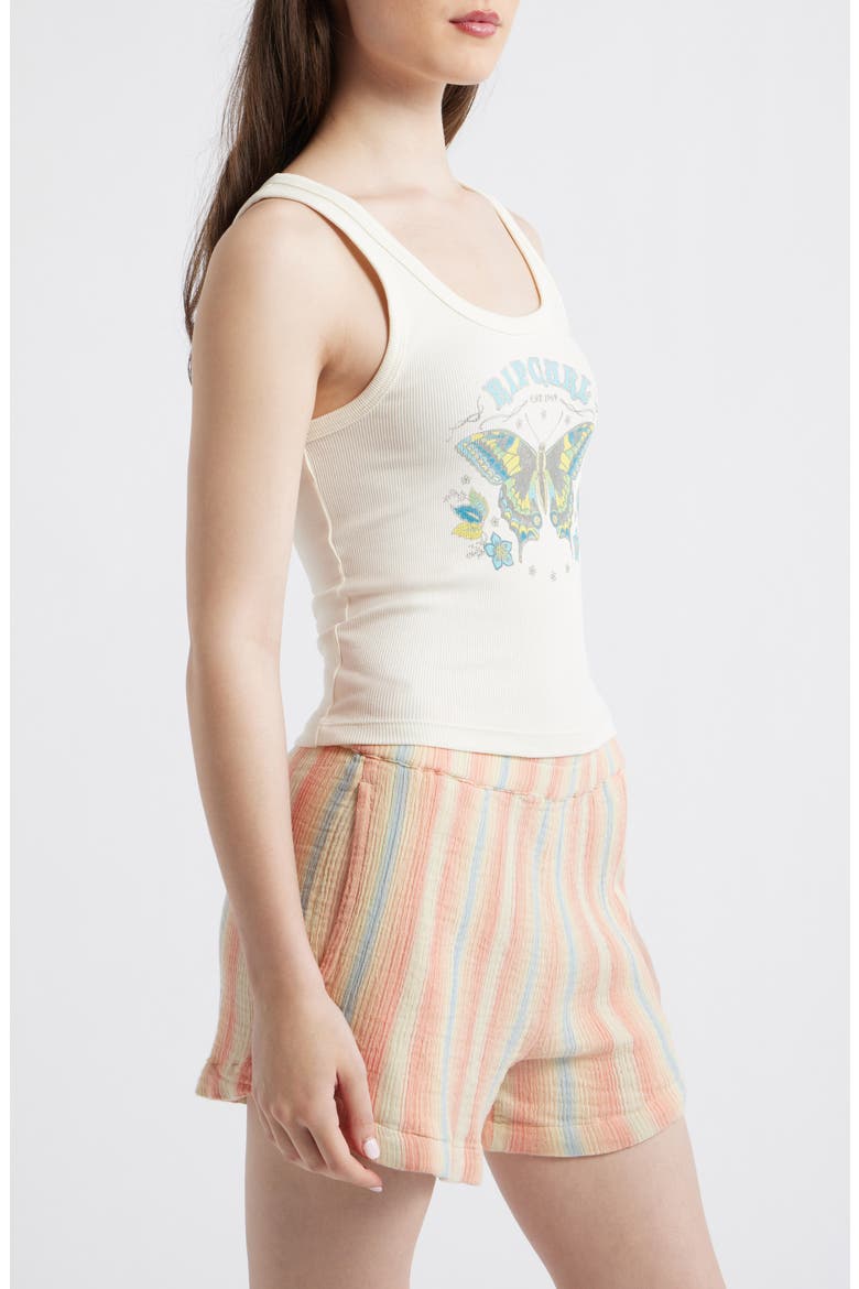 Moon Stretch Cotton Rib Graphic Tank, Alternate, color, BONE