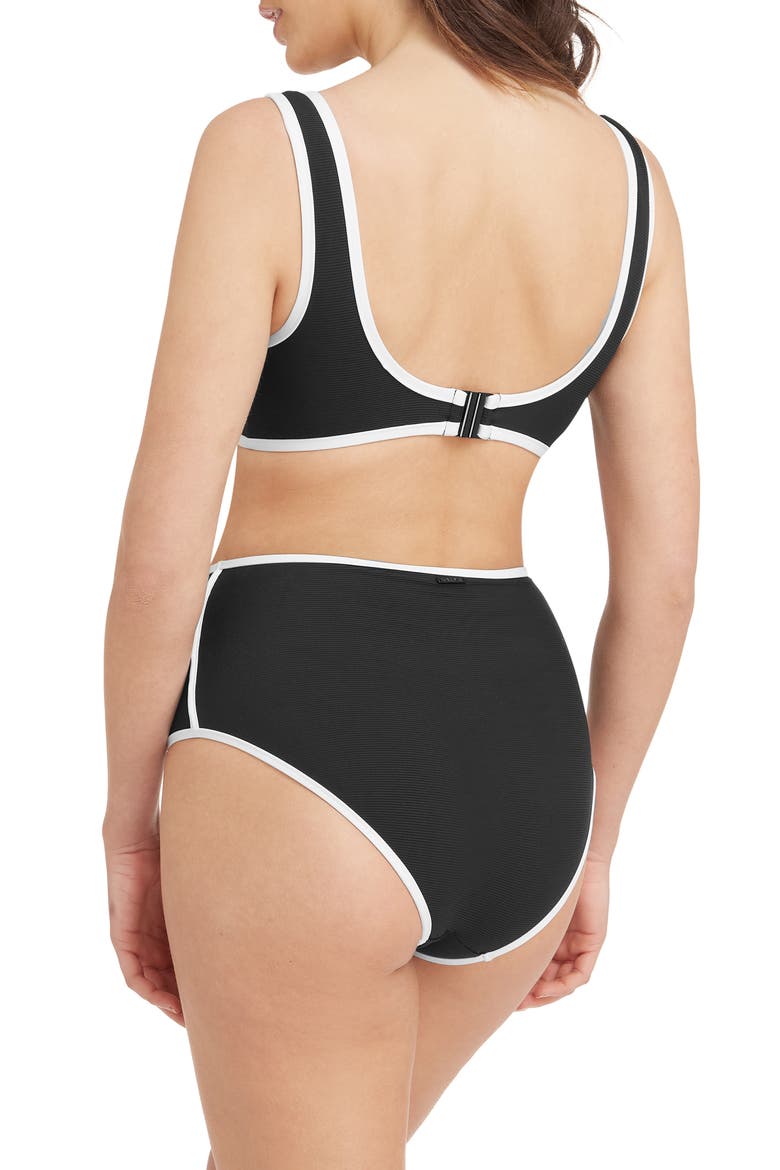 High Waist Swim Bottoms, Alternate, color, BLACK