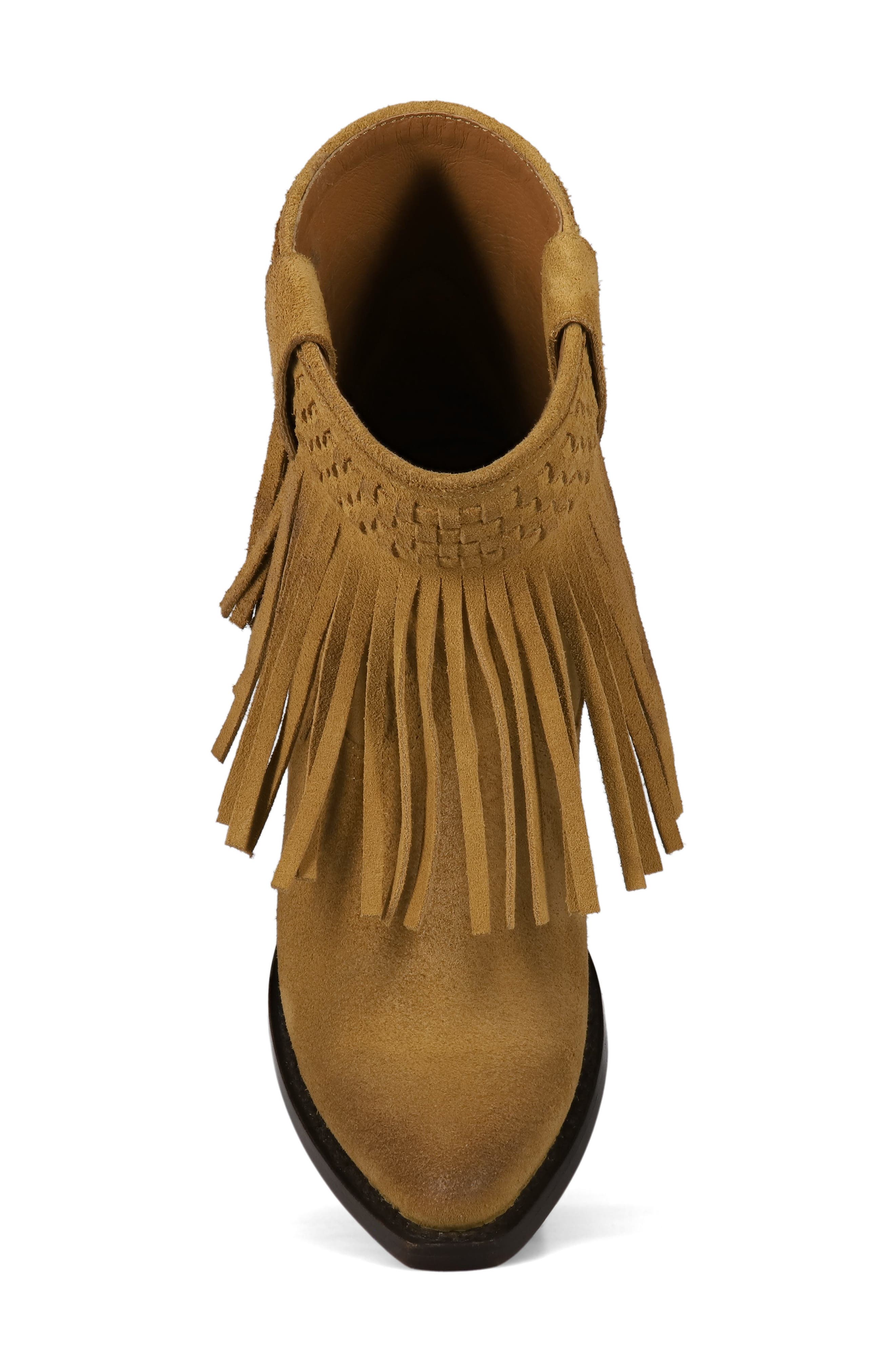 Sacha Fringe Bootie, Alternate, color, DARK SAND