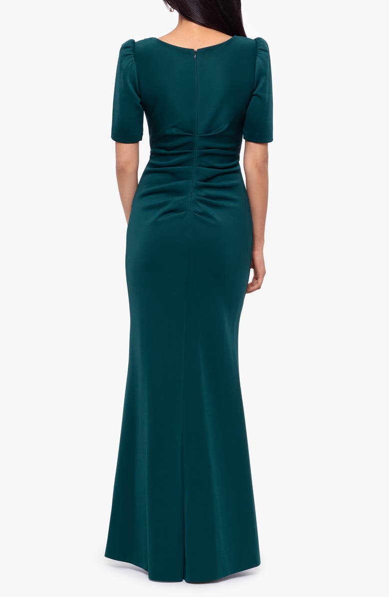 Xscape Evenings Xscape Ruffled Scuba Short Sleeve Gown, Alternate, color,