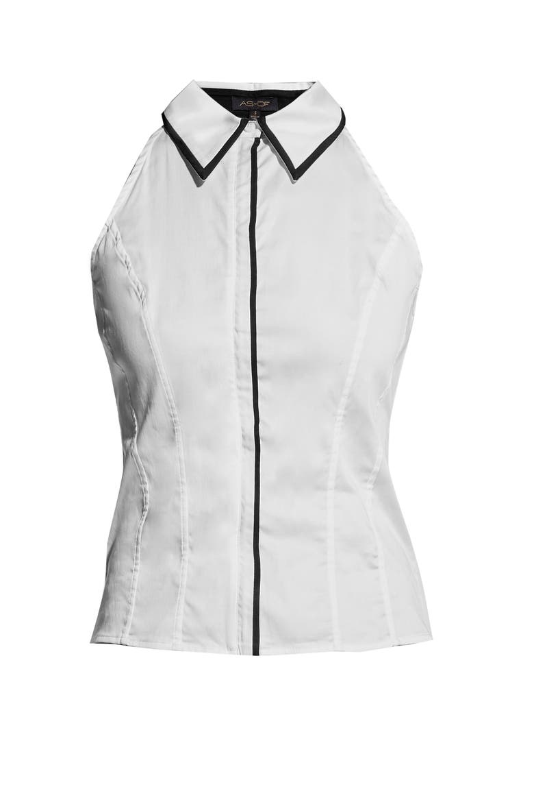 Reese Halter Blouse, Alternate, color, White