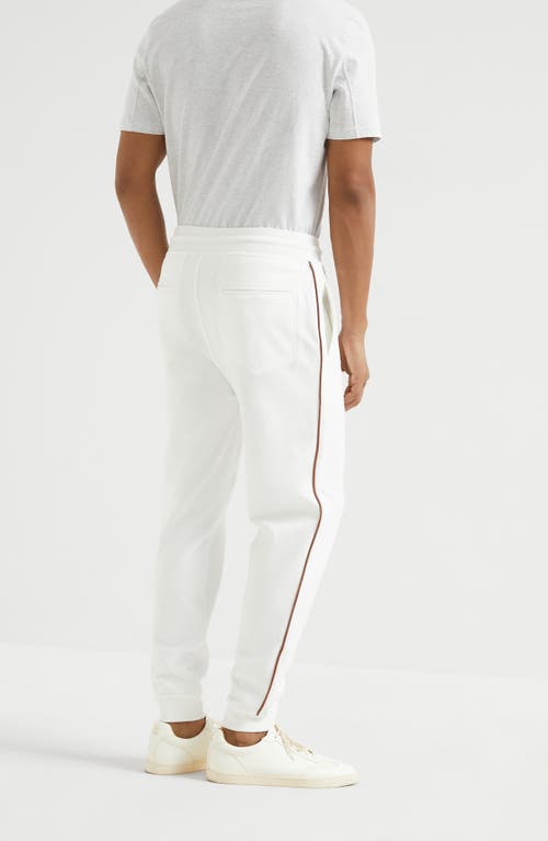 Brunello Cucinelli French Terry Trousers In Off-white