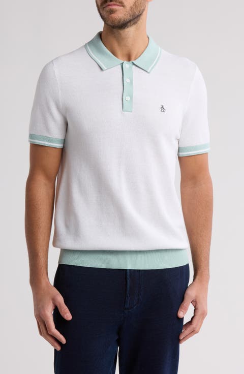 Honeycomb Textured Cotton Polo