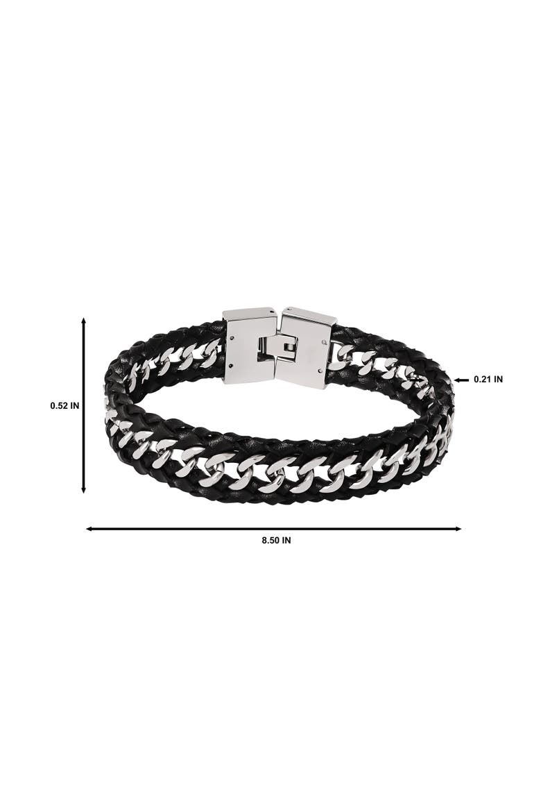Braided Chain Overlay Bracelet, Alternate, color, Silver