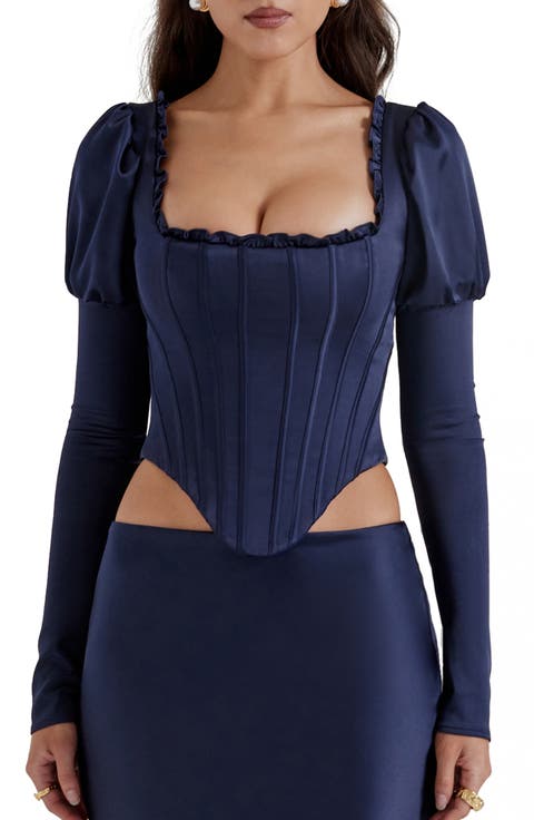 Dana Puff Sleeve Corset Top