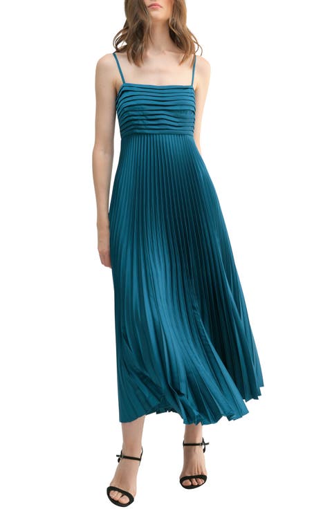 Pleated long dress - Women | MANGO OUTLET USA