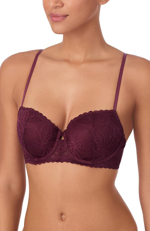 Dkny Deco Underwire Lace Balconette Bra In Burgundy