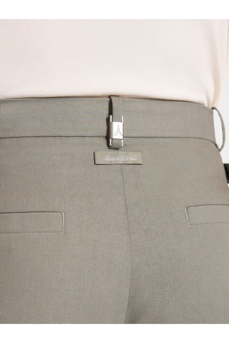 Dorian Twill Pleated Linen Trousers, Alternate, color, Khaki