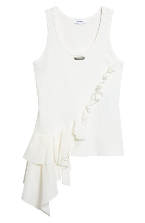 Chiffon Ruffle Jersey Tank