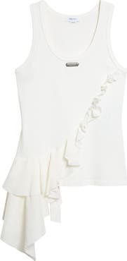 McQueen Chiffon Ruffle Jersey Tank