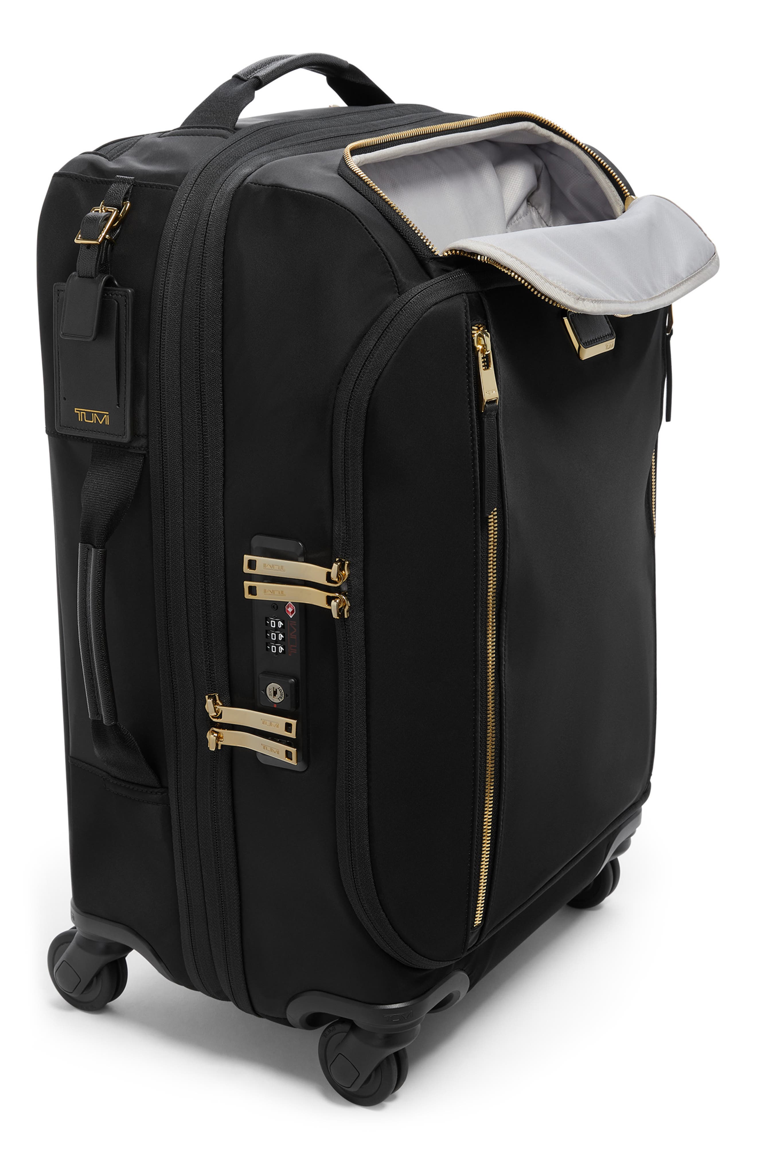 TUMI Voyageur Léger 22-Inch International Wheeled Carry-On, Alternate, color, Black/ Gold