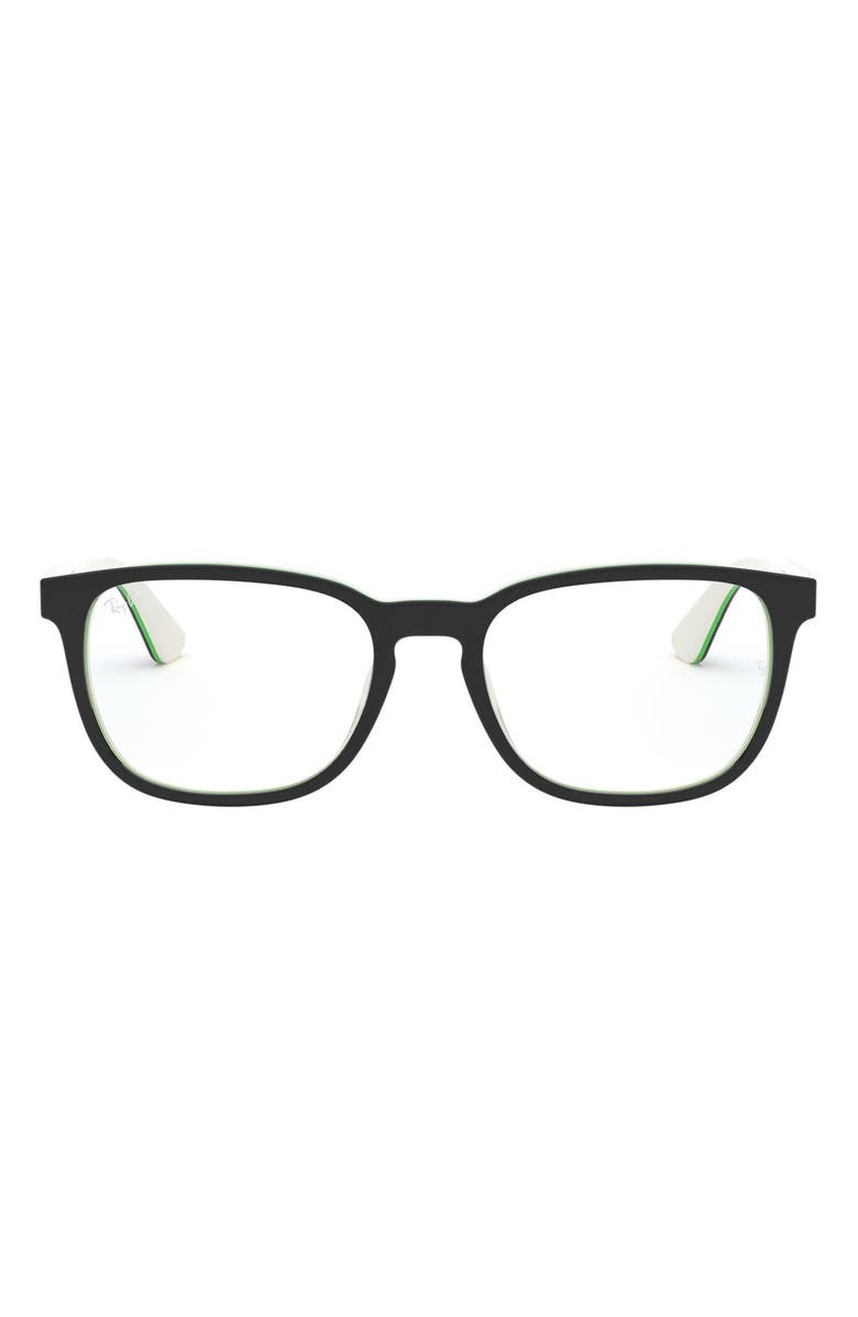 Ray-Ban Kids' 48mm Square Optical Glasses, Main, color, Black Green