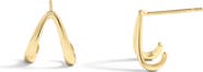 Mint & Lily Gold Wishbone Huggie Earrings