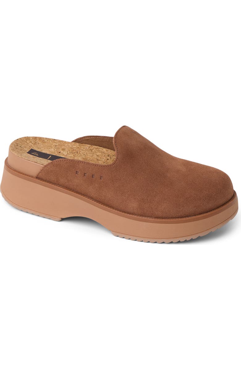 Reef Vista Skye Platform Clog, Main, color, Walnut Suede