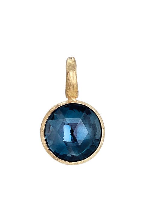 Jaipur 18K Gold Small London Blue Topaz Pendant