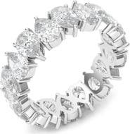 HauteCarat Alternating Pear Lab Created Diamond Eternity Ring