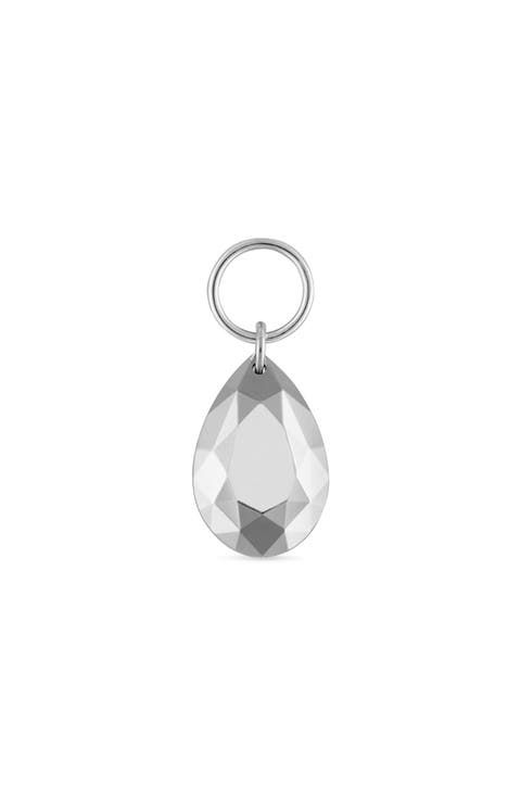 Faceted Pear Charm Pendant
